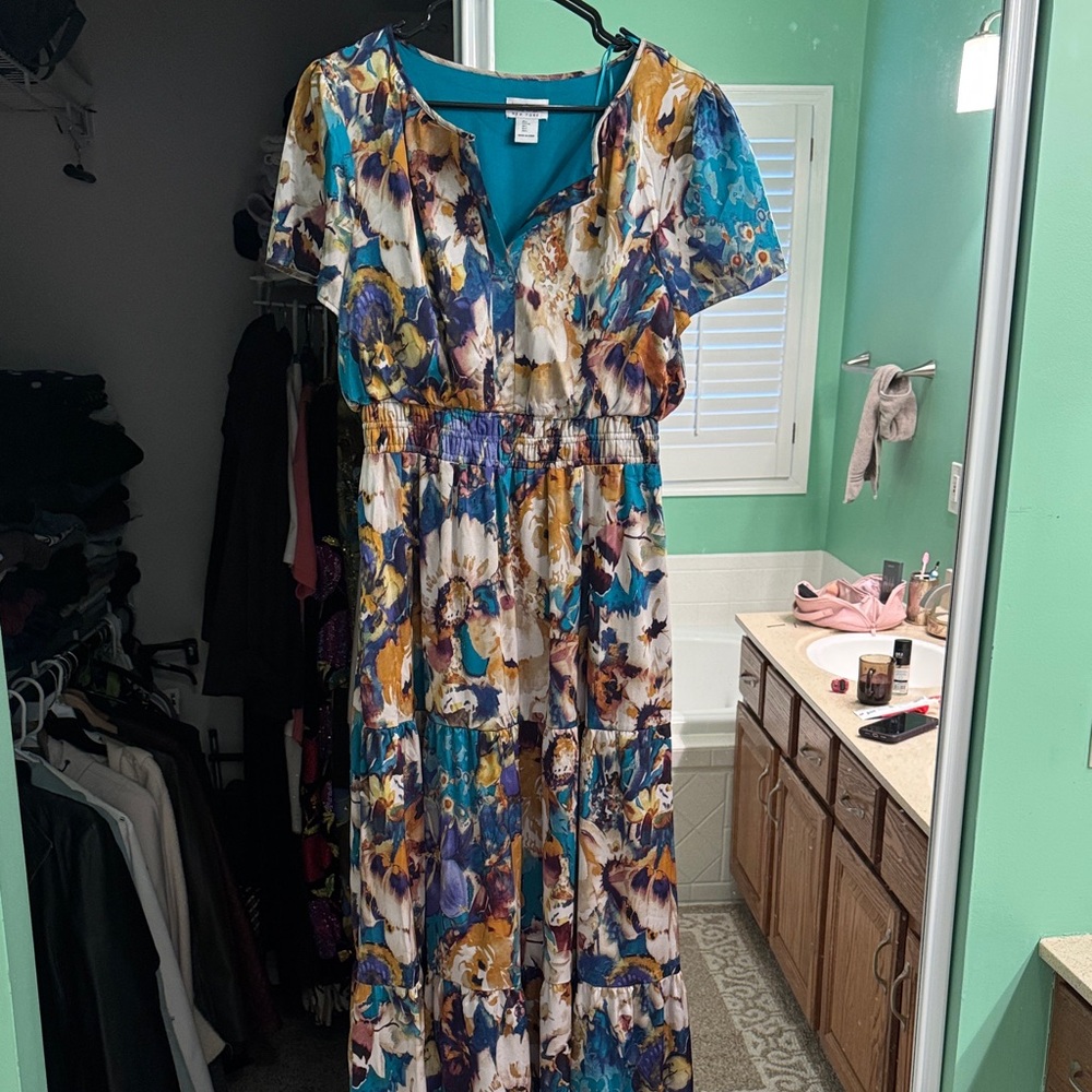 Nicole Miller Floral Multicolor Maxi Dress